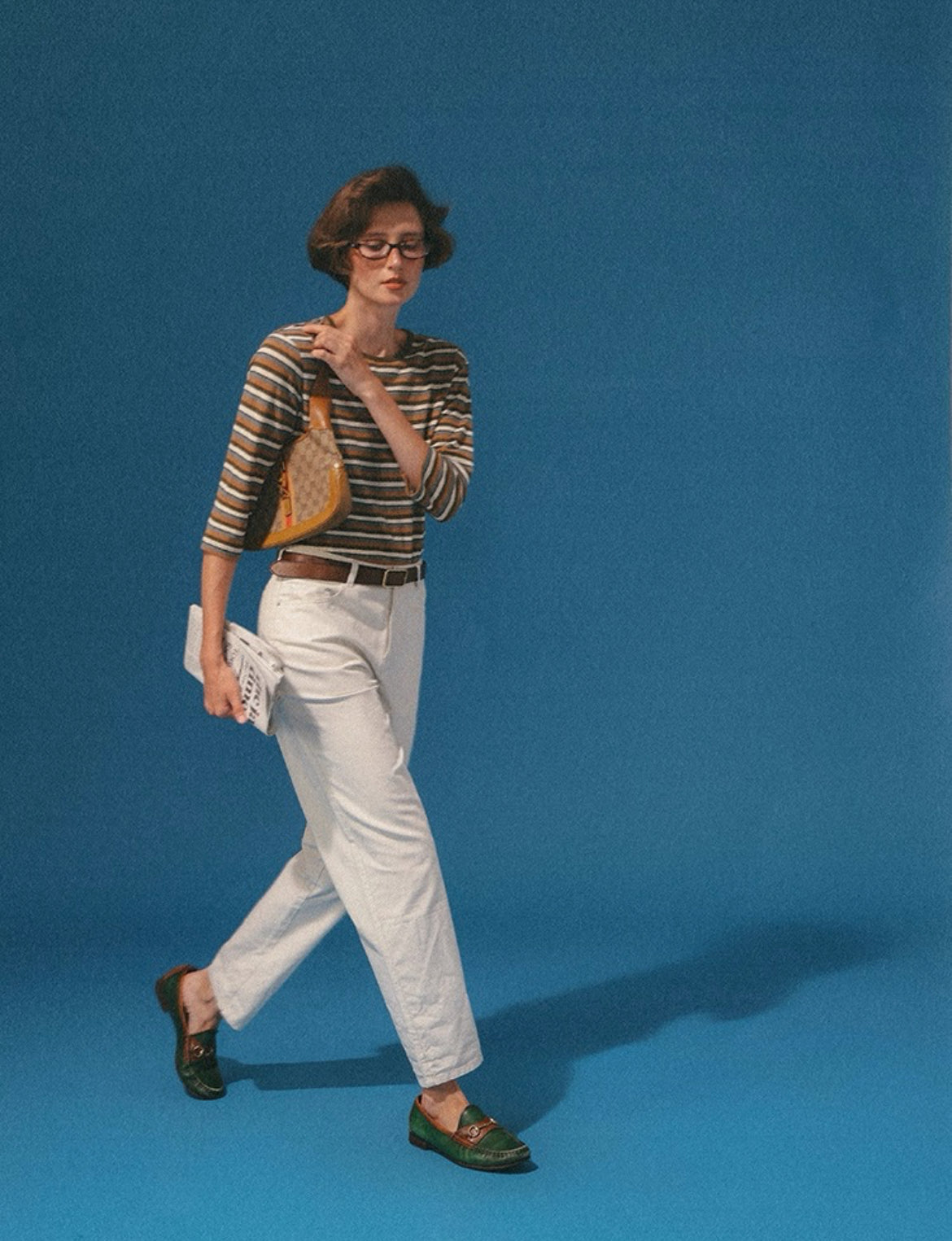 Classic Retro Striped Three-Quarter Sleeve Tee