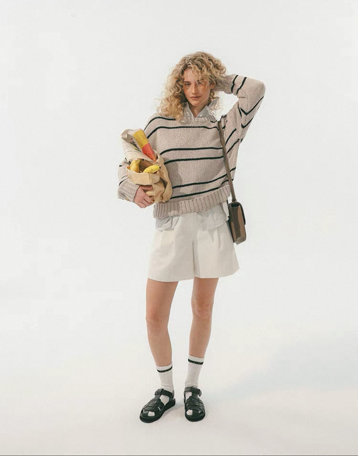 Vintage Striped Crew Neck Knit Sweater