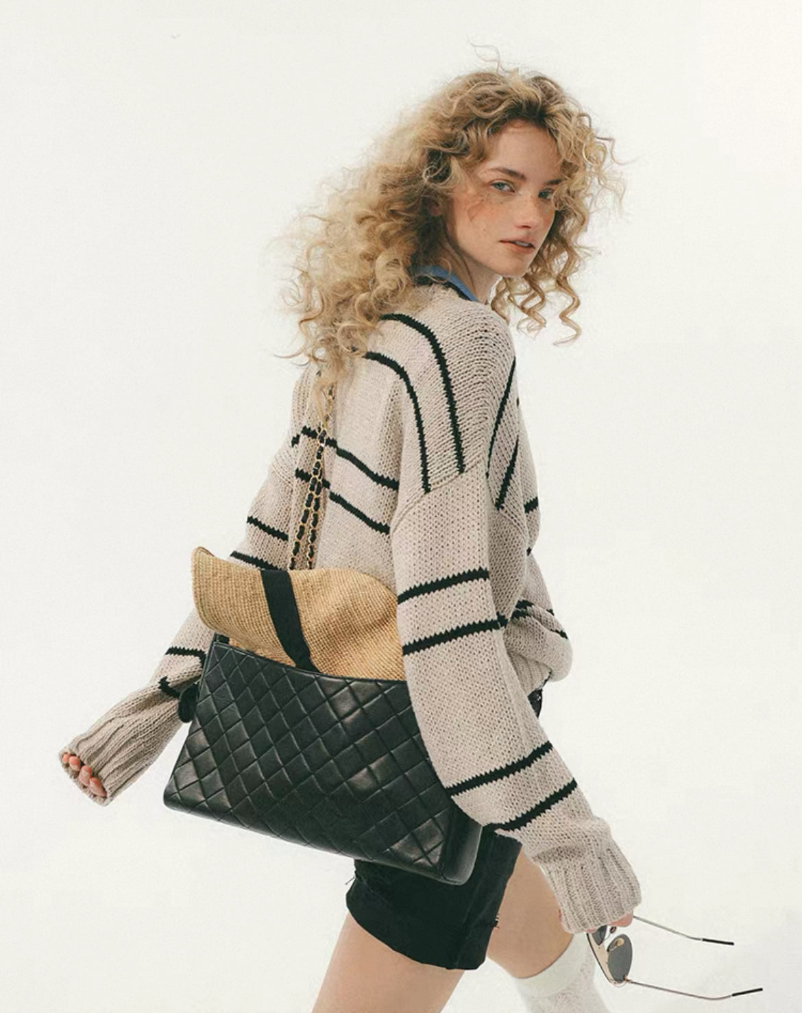 Vintage Striped Crew Neck Knit Sweater