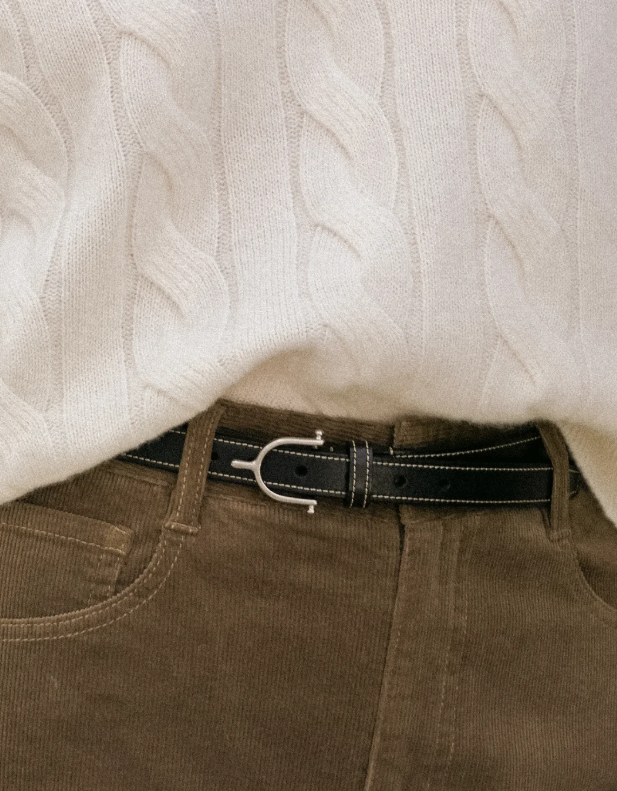 Vintage Chunky Cable Knit Polo Top
